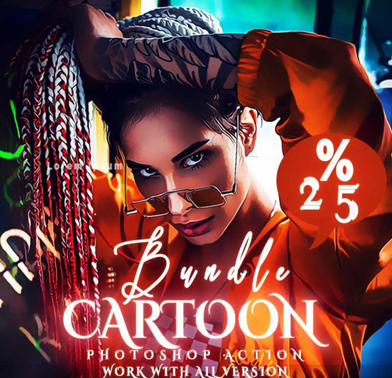 Download Bundle Cartoon Painting Photoshop Actions 26075116 - Psdly