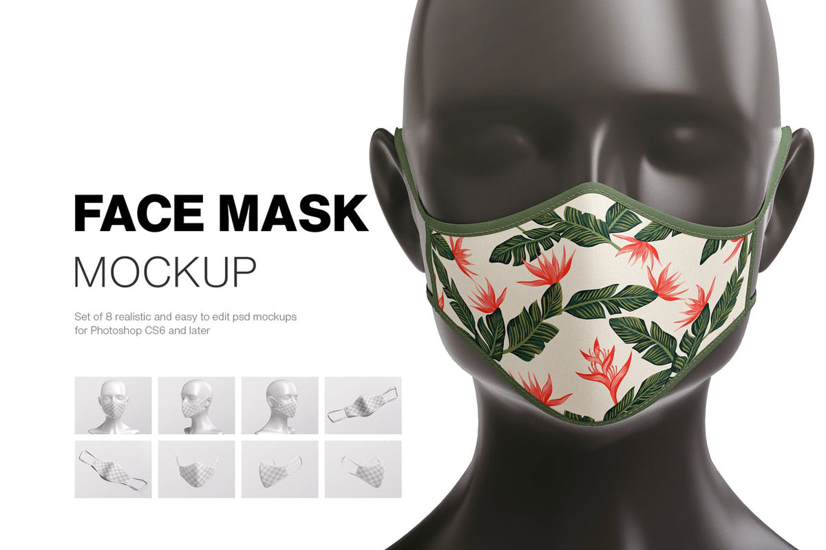 Download Realistic Face Mask Mockup - Psdly