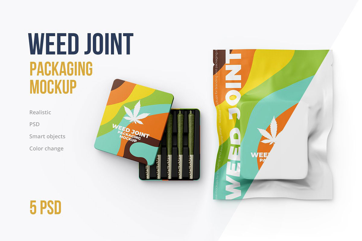 Download Weed Joint Packaging Mockup 4826343 - Psdly