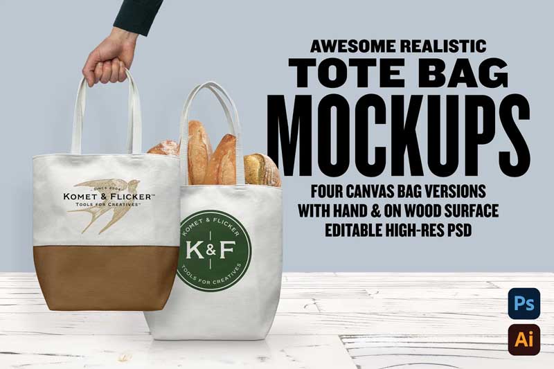 Download Free Creativemarket Realistic Canvas Tote Bag Mockups 5850995 Ê–