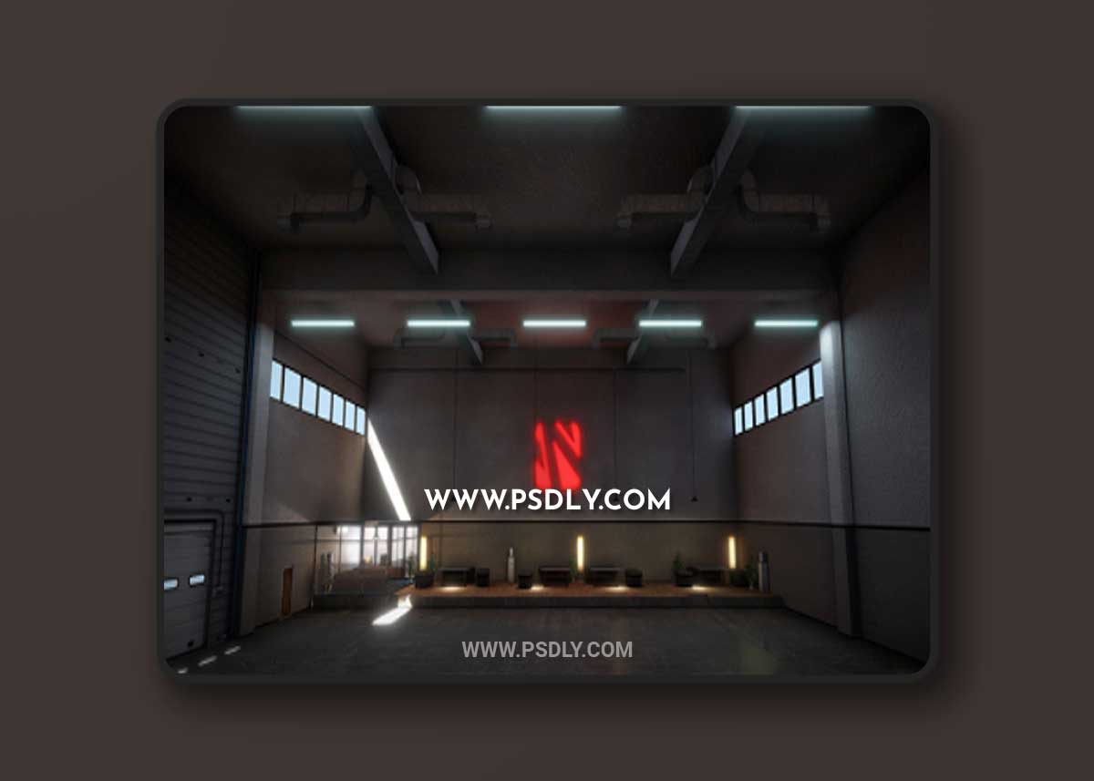 Office And Truck Garage 3D Model